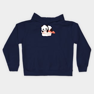 Panda on a shrimp sushi Kids Hoodie